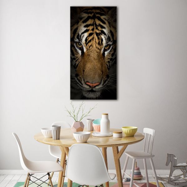 Quadro di vetro verticale Tigre