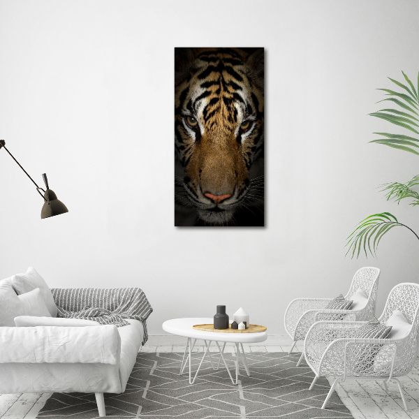 Quadro di vetro verticale Tigre