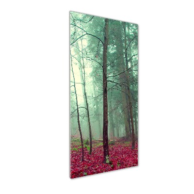 Quadro stampa su vetro verticale Foresta in autunno