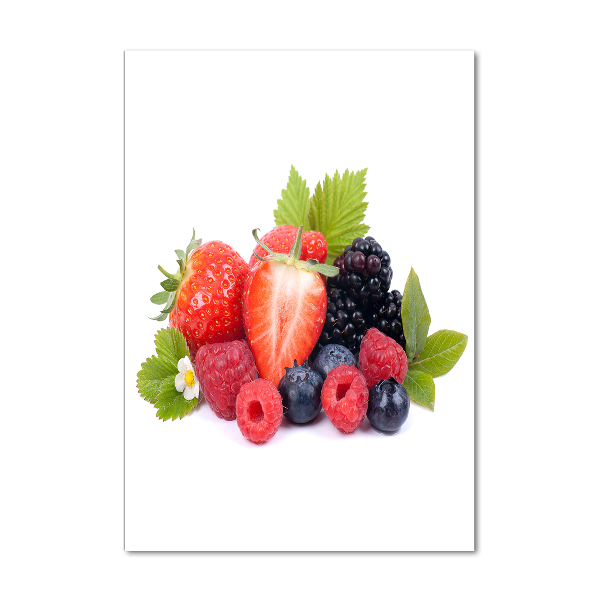 Quadro vetro verticale Frutti di bosco