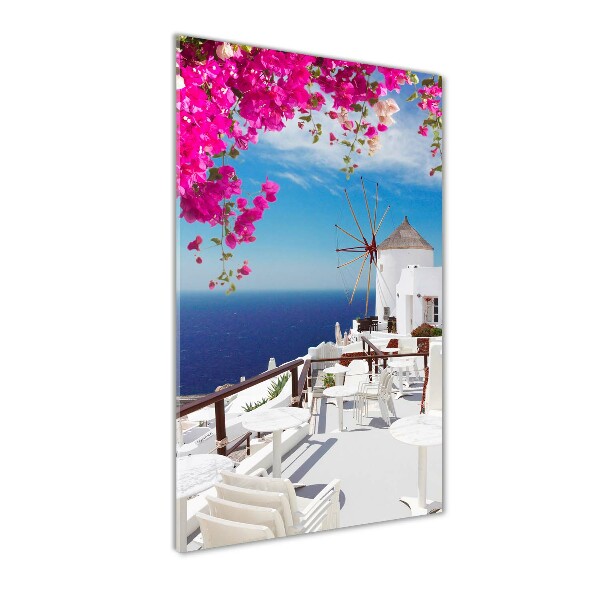 Quadro stampa su vetro verticale Santorini, Grecia