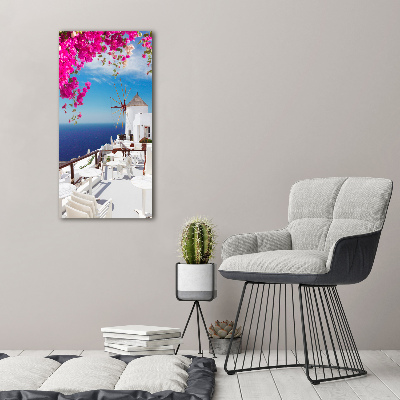 Quadro stampa su vetro verticale Santorini, Grecia