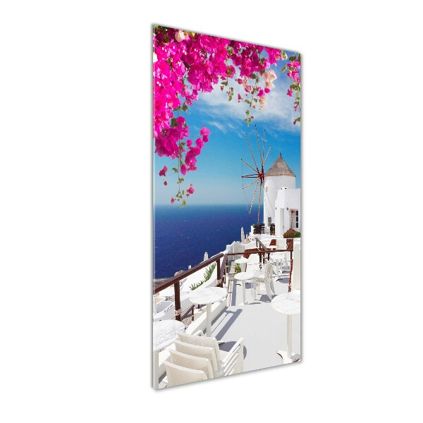Quadro stampa su vetro verticale Santorini, Grecia
