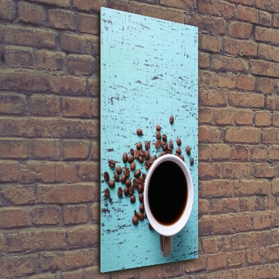Quadro stampa su vetro verticale Una tazza di caffè