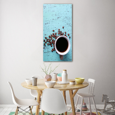 Quadro stampa su vetro verticale Una tazza di caffè