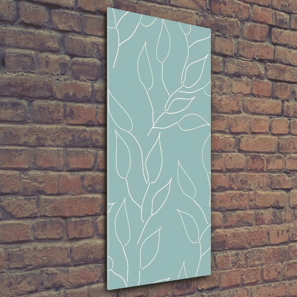 Quadro vetro verticale Foglie