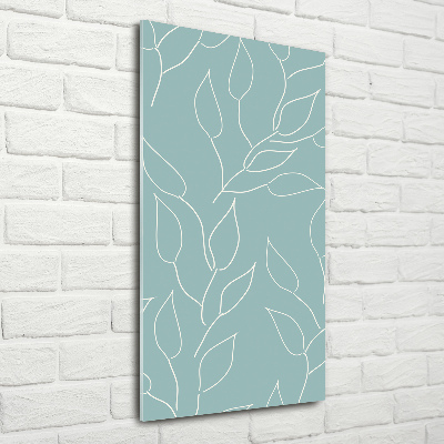 Quadro vetro verticale Foglie