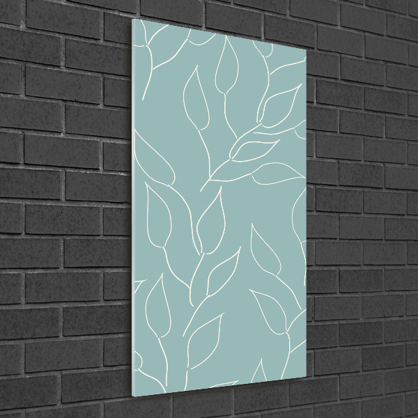 Quadro vetro verticale Foglie