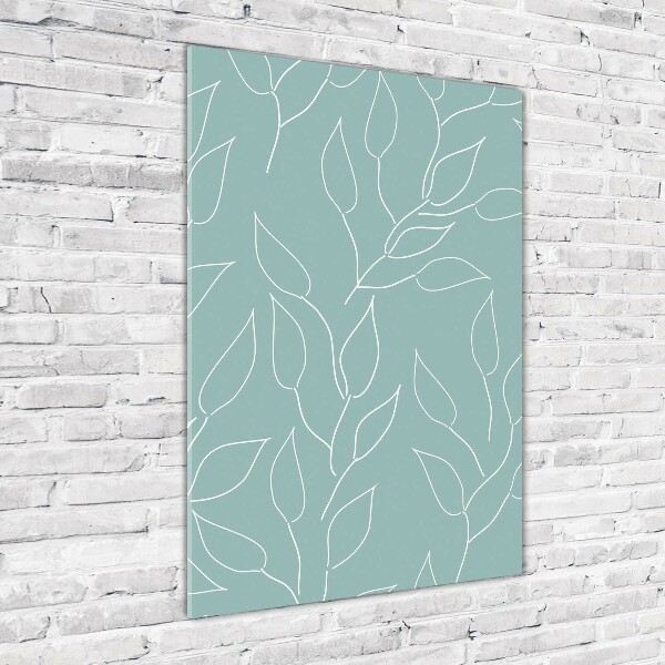 Quadro vetro verticale Foglie