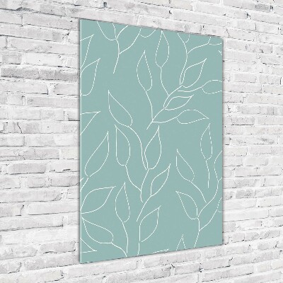 Quadro vetro verticale Foglie