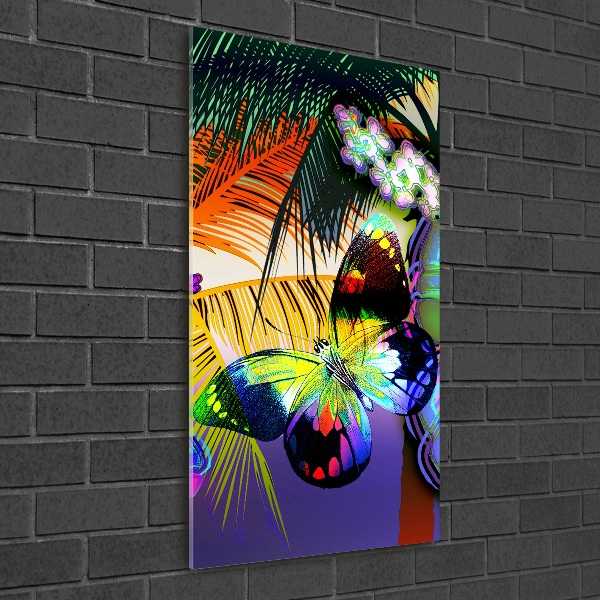 Quadro stampa su vetro verticale Fiori colorati