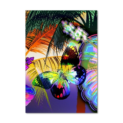 Quadro stampa su vetro verticale Fiori colorati