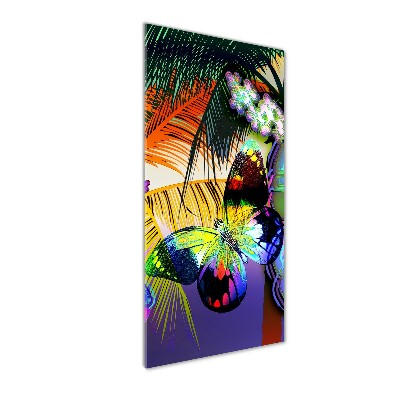 Quadro stampa su vetro verticale Fiori colorati