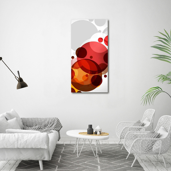 Quadro vetro verticale Astrazione del cerchio