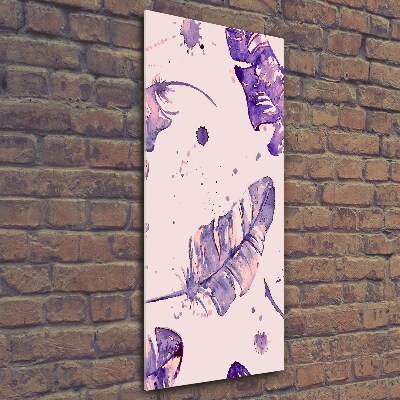 Quadro stampa su vetro verticale Piume