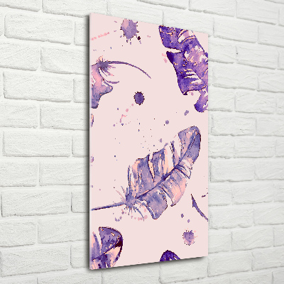 Quadro stampa su vetro verticale Piume