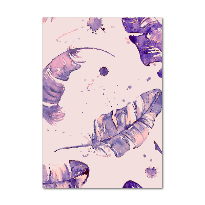 Quadro stampa su vetro verticale Piume