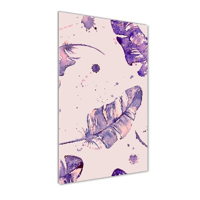 Quadro stampa su vetro verticale Piume
