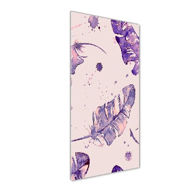 Quadro stampa su vetro verticale Piume