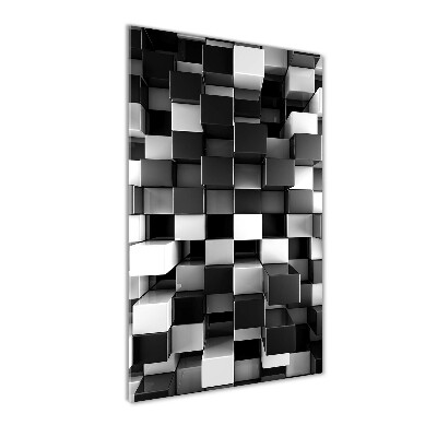 Quadro in vetro verticale Astrazione cubica