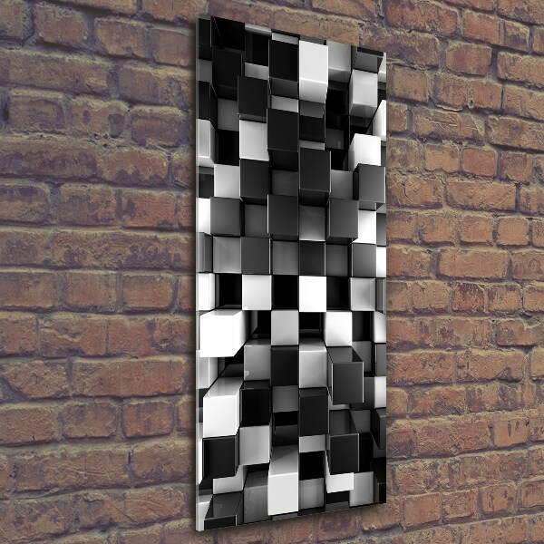 Quadro in vetro verticale Astrazione cubica