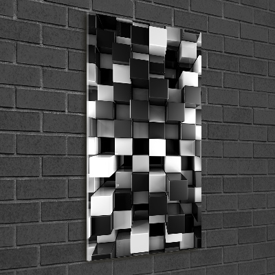 Quadro in vetro verticale Astrazione cubica