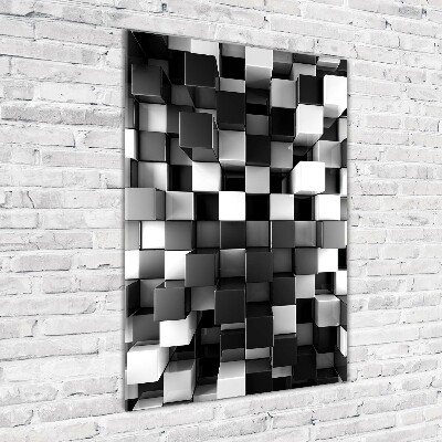 Quadro in vetro verticale Astrazione cubica