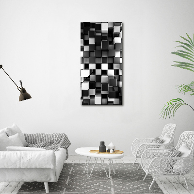 Quadro in vetro verticale Astrazione cubica