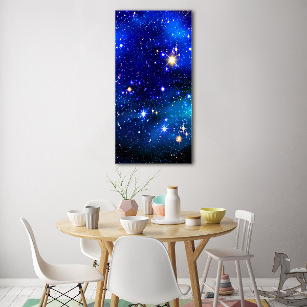 Quadro in vetro verticale Cielo stellato
