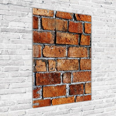 Quadro in vetro verticale Muro di mattoni