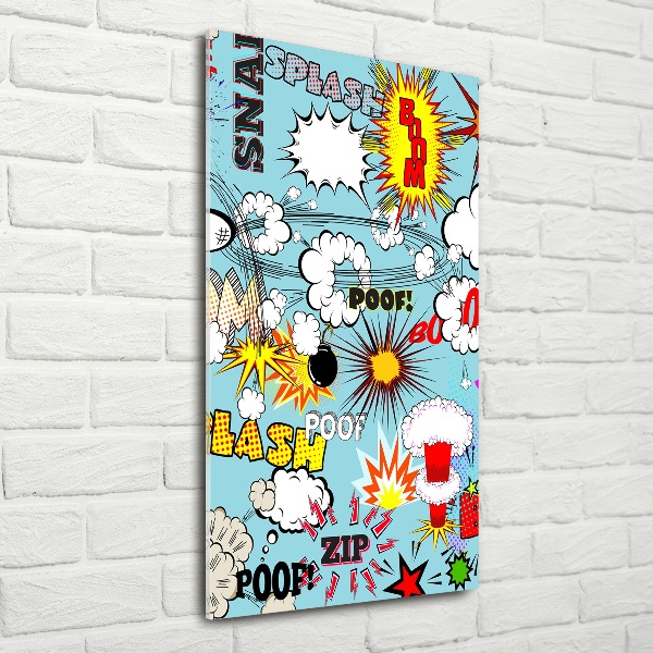 Quadro in vetro verticale Fumetti
