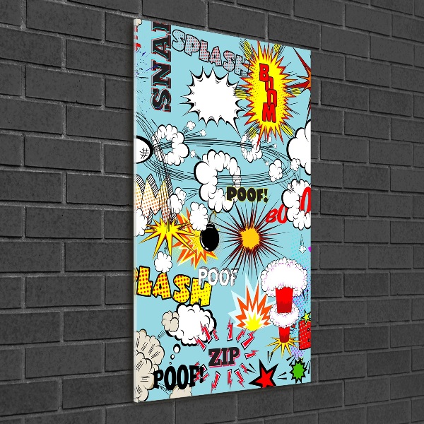 Quadro in vetro verticale Fumetti