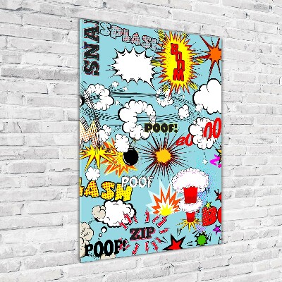 Quadro in vetro verticale Fumetti