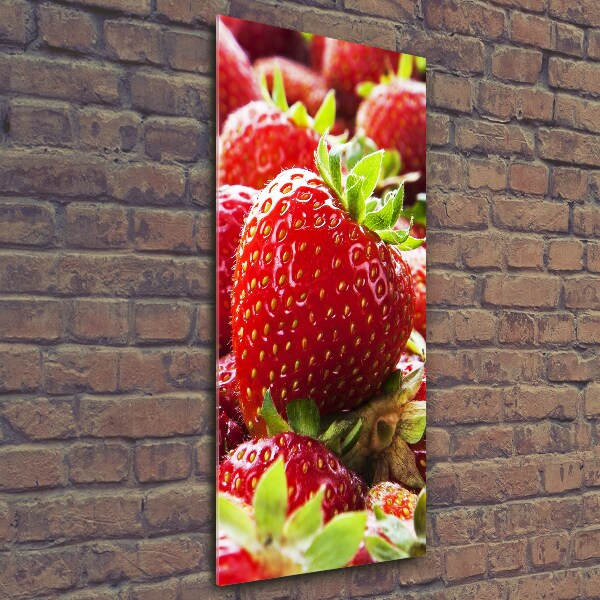 Quadro in vetro verticale Fragole