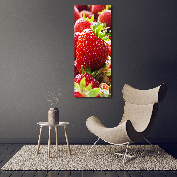 Quadro in vetro verticale Fragole