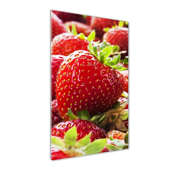 Quadro in vetro verticale Fragole