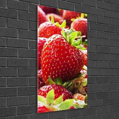 Quadro in vetro verticale Fragole