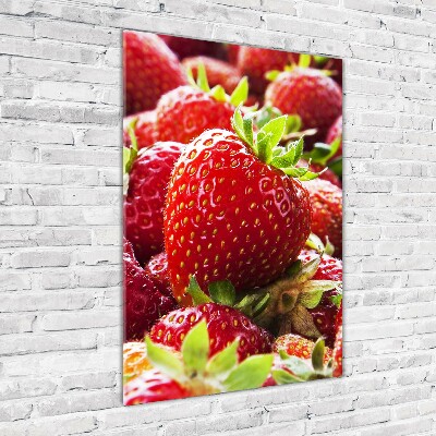 Quadro in vetro verticale Fragole