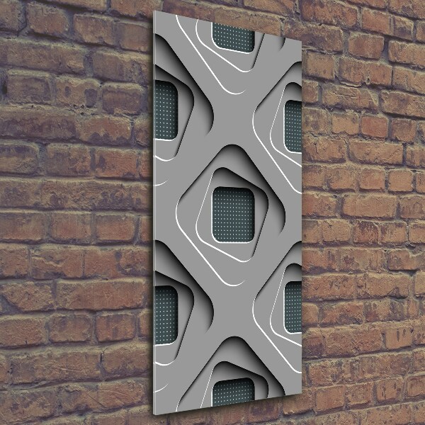 Quadro stampa su vetro verticale Astrazione 3D