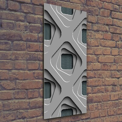 Quadro stampa su vetro verticale Astrazione 3D