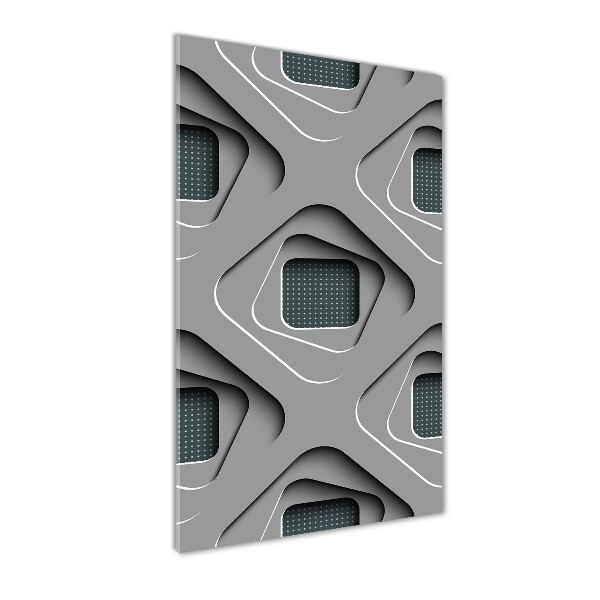 Quadro stampa su vetro verticale Astrazione 3D