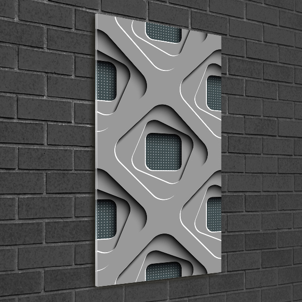 Quadro stampa su vetro verticale Astrazione 3D