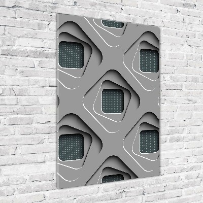 Quadro stampa su vetro verticale Astrazione 3D