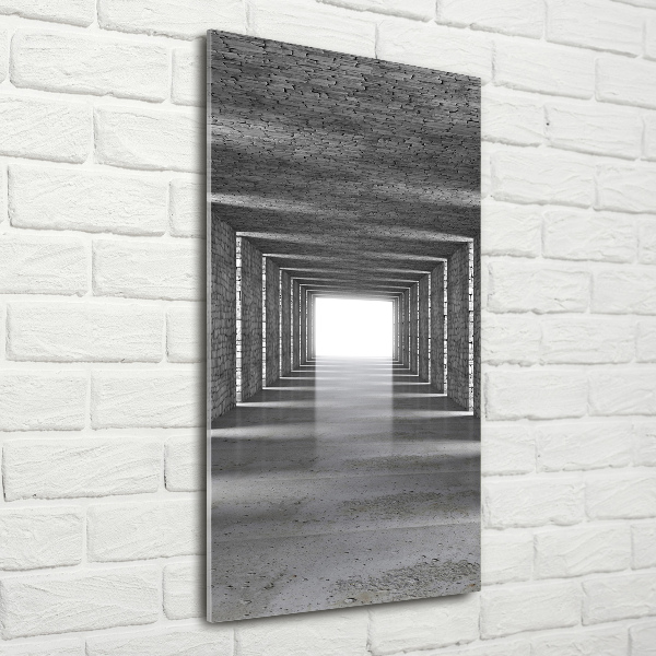 Quadro di vetro verticale Tunnel di mattoni