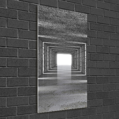 Quadro di vetro verticale Tunnel di mattoni