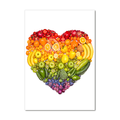 Quadro di vetro verticale Cuore di frutta