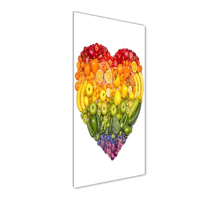 Quadro di vetro verticale Cuore di frutta