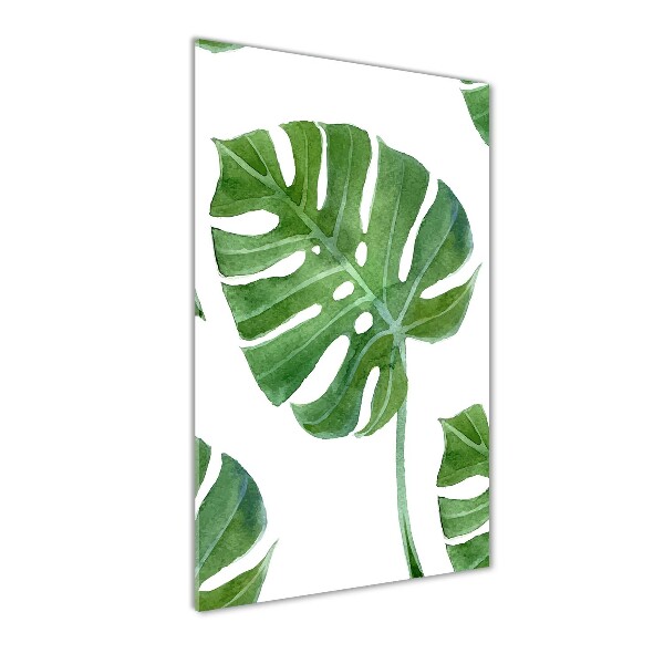 Quadro vetro verticale Monstera