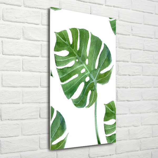 Quadro vetro verticale Monstera