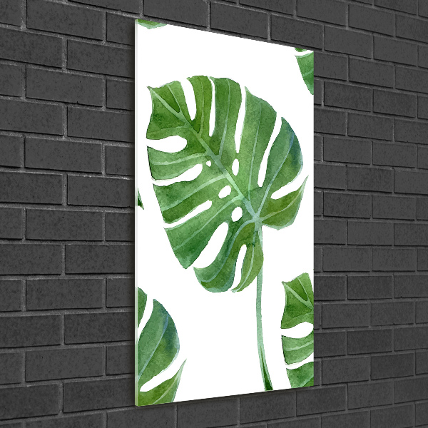 Quadro vetro verticale Monstera